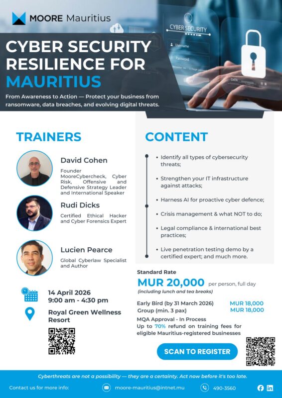 Upcoming Course -Cyber Security Resilience for Mauritius